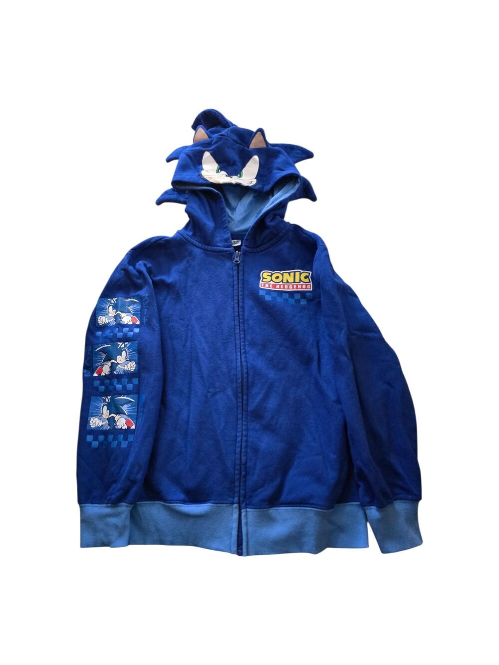 Sonic Hedgehog Cosplay Hoodie Youth Boy SZ S 8 Bioworld Zip Up Sweater